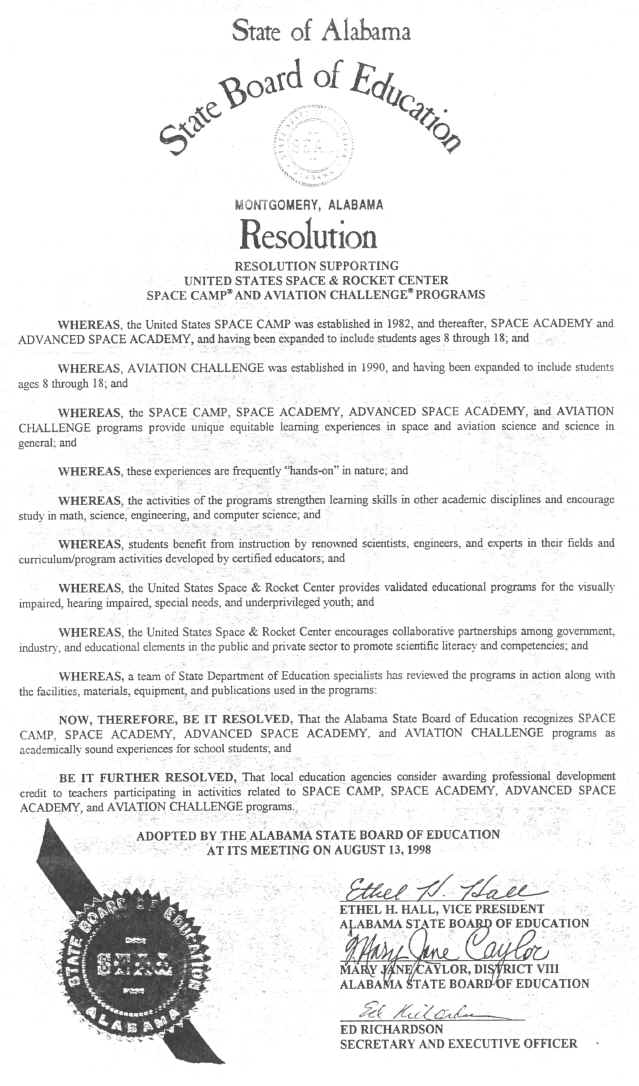 Scanned Image of Alabama Space Camp Resolution